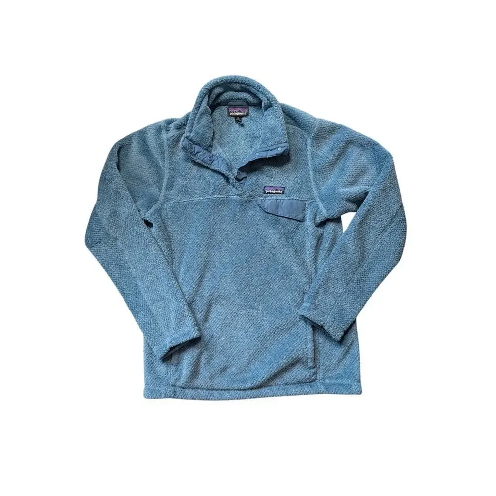 Patagonia Fuzzy Fleece Pull Over jacket/sweatshirt; Women's Medium; Teal - Picture 1 of 10